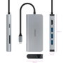 Nano Cable 10.16.4609 Hub USB-C 8 en 1 - 3xUSB 3.0, HDMI 4K 60Hz, Puerto PD 100W, RJ45 Gigabit, Lector de Tarjetas SD/TF, Color Gris